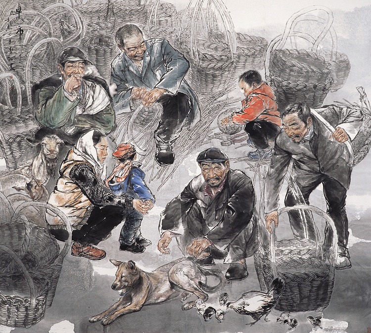 中央美术学院中国画学院；李江 早市