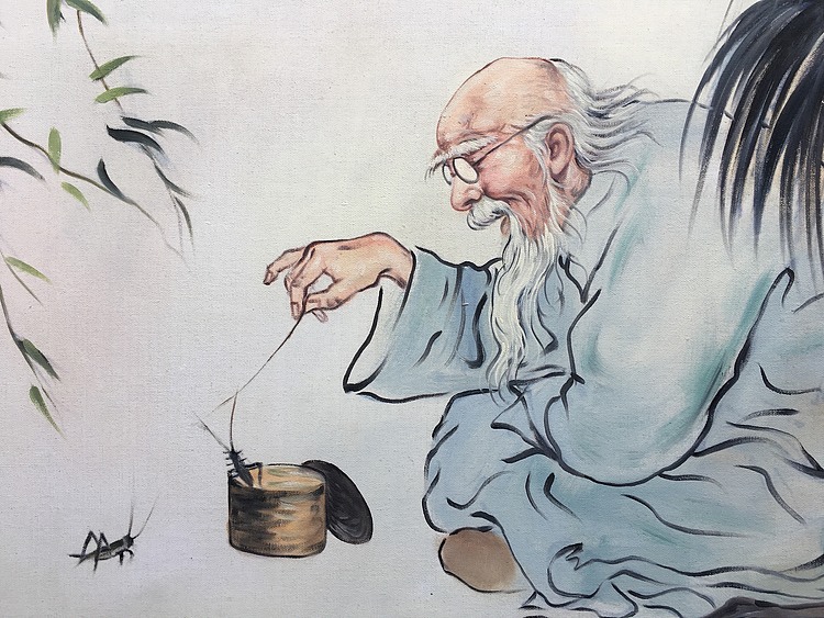 黄振能手绘油画作品巜乐趣》
