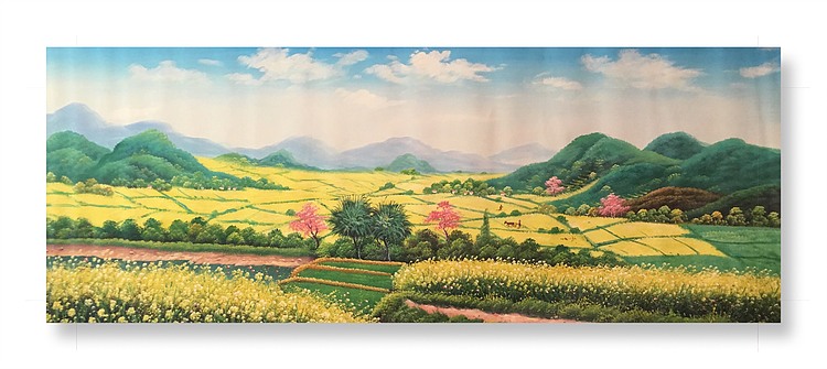 黄明灯手绘油画作品巜丰收》