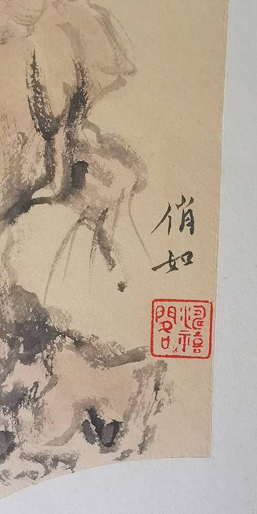 翠鸟闻香图