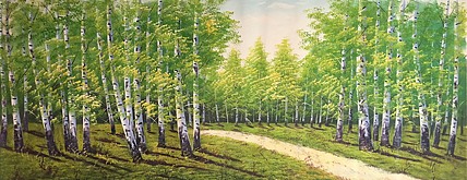黄明灯手绘油画作品巜生机勃勃》
