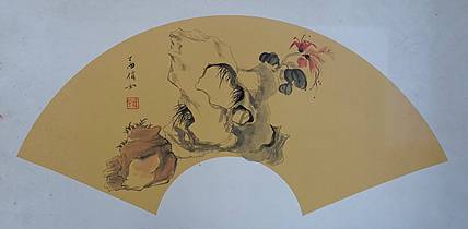 紫荆奇石图