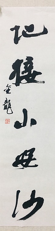 中国书法家协会会员，，就职于中国国家画院教学培训部 张金龙，行书对联