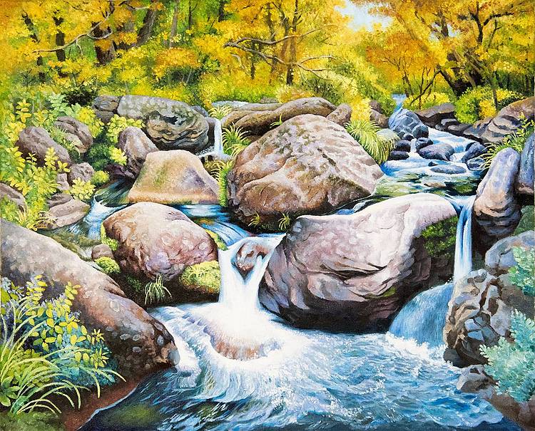 油画 > 职业画家 吴军国 峡谷风情作品详情