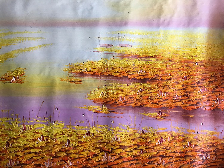 黄明灯手绘油画作品巜金色年华》