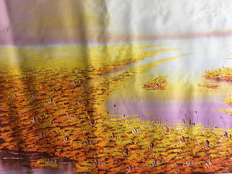 黄明灯手绘油画作品巜金色年华》
