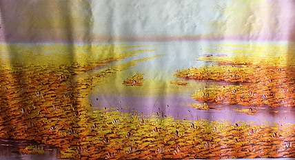 黄明灯手绘油画作品巜金色年华》