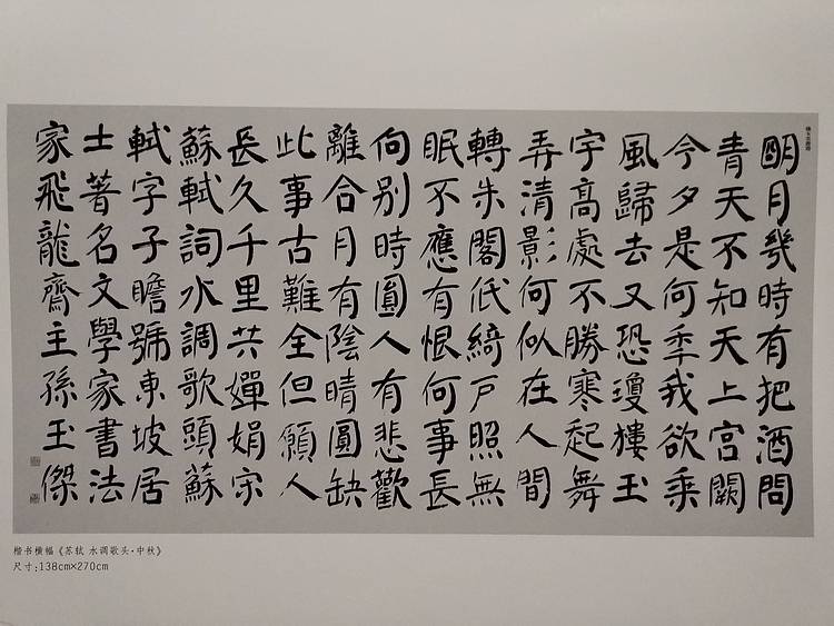 孙玉杰楷书作品（苏轼词 水调歌头  中秋）
