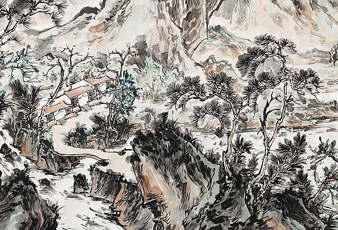 山东美协会员 方传军  溪山闲居