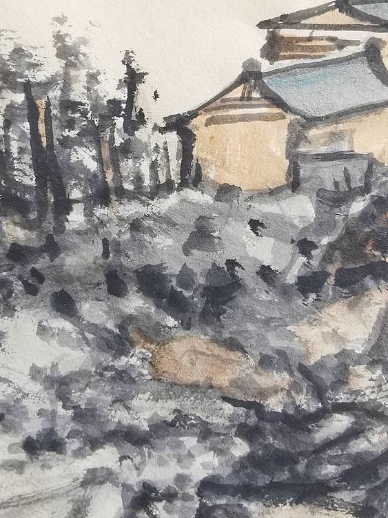 省美协会员张建春  山村有佳意
