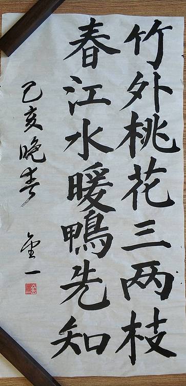 竹外桃花三两枝，春江水暖鸭先知。