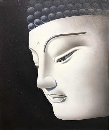 陈顺强手绘油画作品巜佛三》