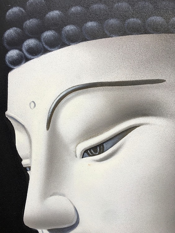 陈顺强手绘油画作品巜佛三》