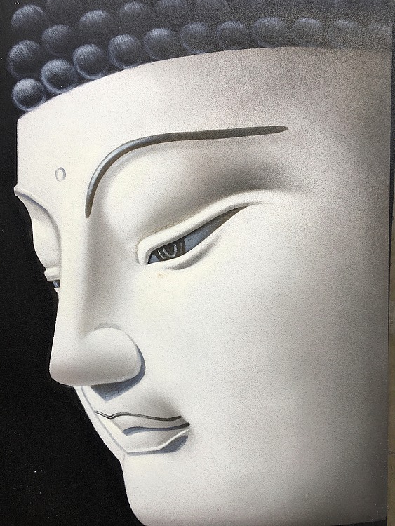 陈顺强手绘油画作品巜佛三》