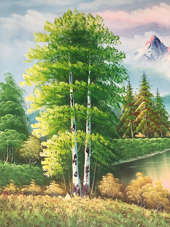 黄明灯手绘油画作品巜初春》