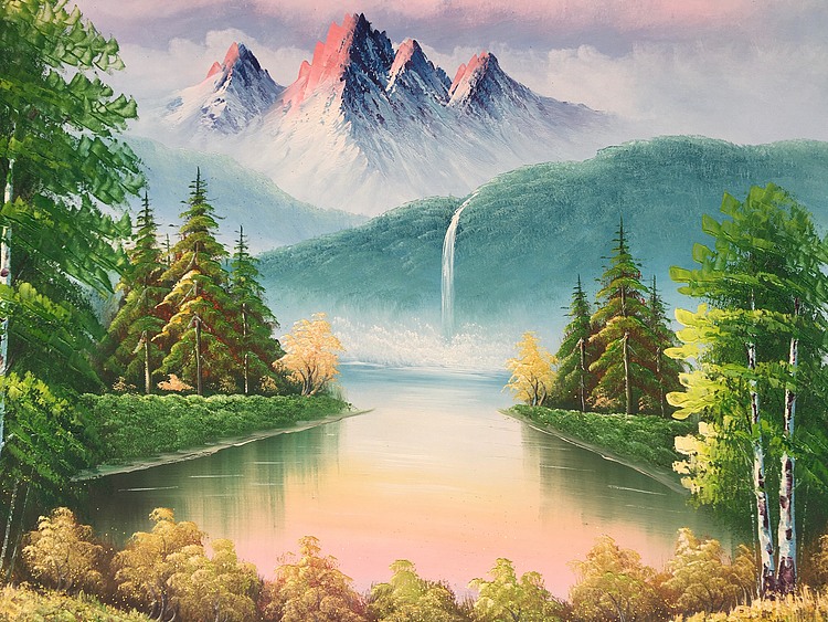 黄明灯手绘油画作品巜初春》