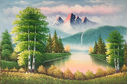 黄明灯手绘油画作品巜初春》