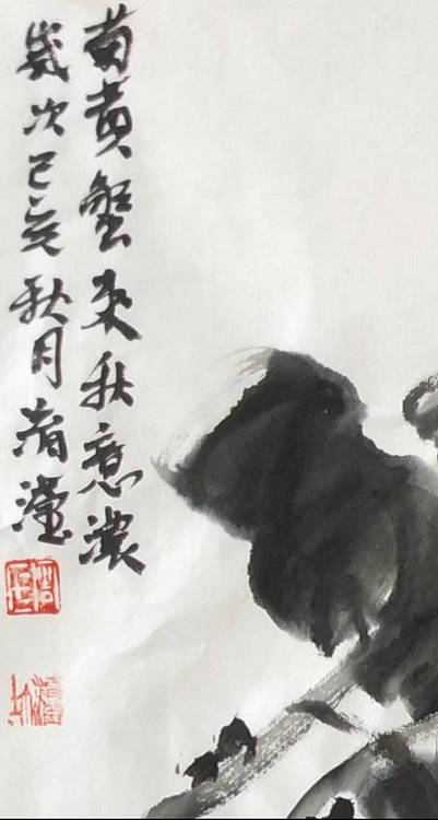 淯滢作品《菊黄蟹来秋意浓》