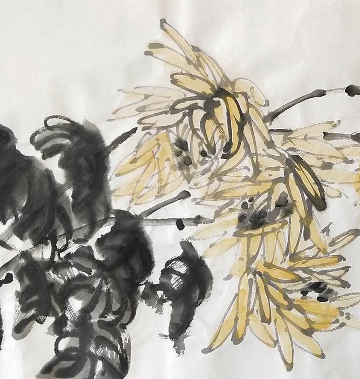 淯滢作品《菊黄蟹来秋意浓》