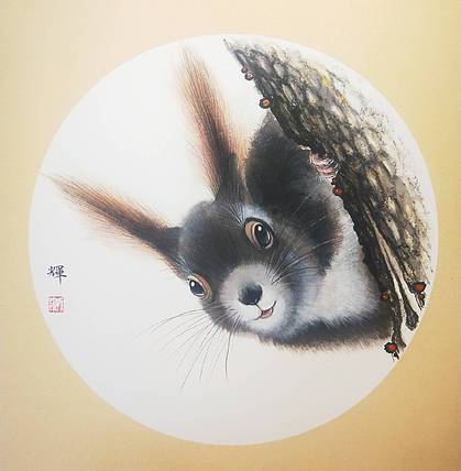 工笔吉祥画 鼠年画鼠 省美协孙辉作品