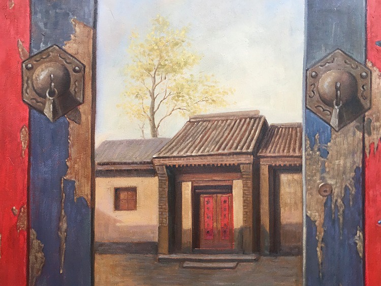 邹志兴手绘油画作品巜书香门第》