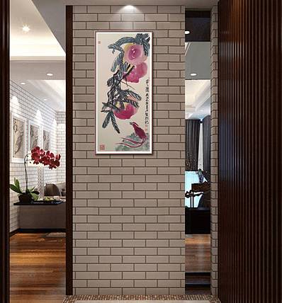 中國画院签约画家.余贤然.多寿图