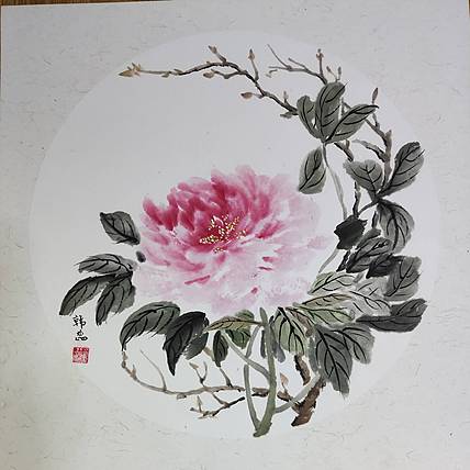画家韩蕊牡丹图
