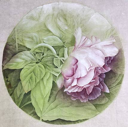 山东省工笔画院画家韩蕊牡丹图