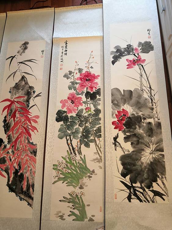 储昭生安徽美协会员储昭生花卉四条屏