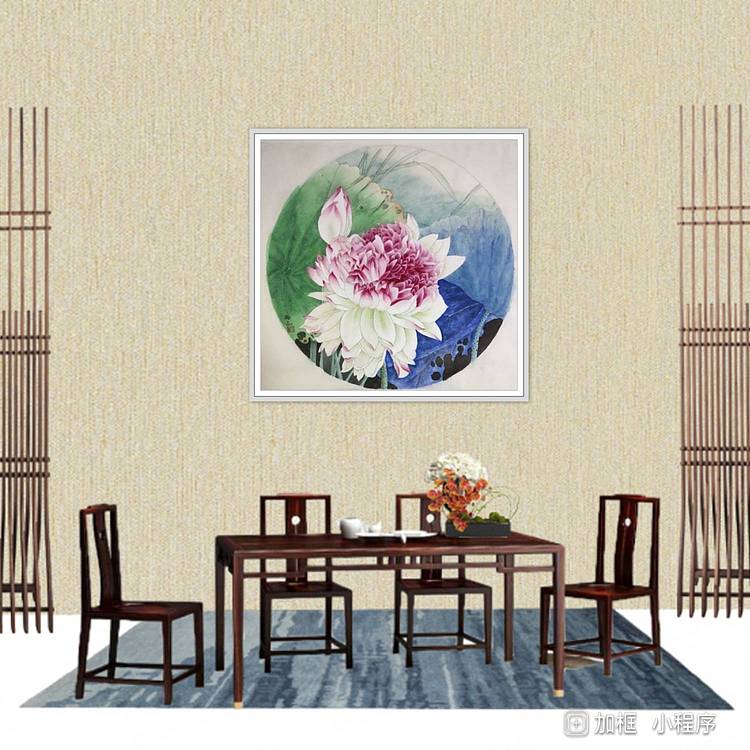 山东省工笔画院画家韩蕊荷花图