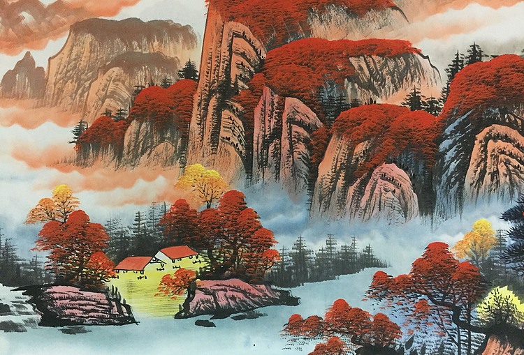 亚涵真迹，纯手绘作品《源远流长》