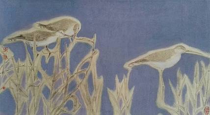 李海滨国画作品 « 风吹江又碧 »