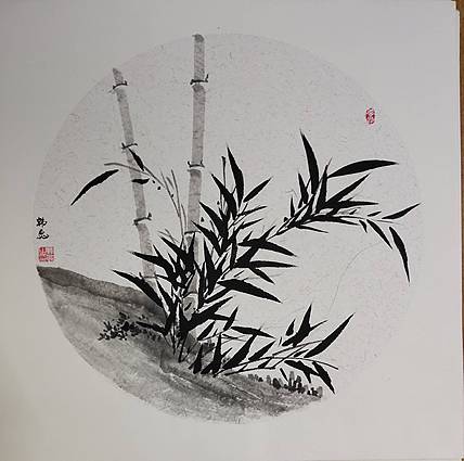 山东省当代工笔画院画家韩蕊墨竹图