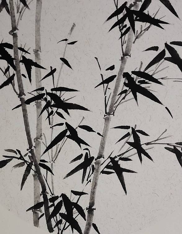山东省当代工笔画院画家韩蕊墨竹图