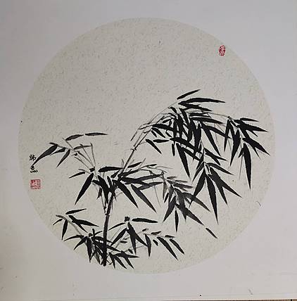 山东省当代工笔画院画家韩蕊墨竹图