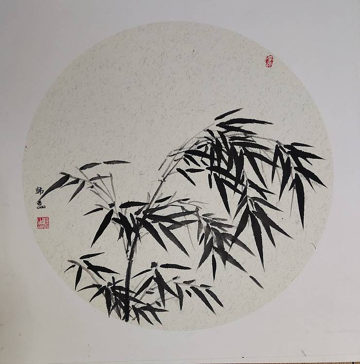 山东省当代工笔画院画家韩蕊墨竹图