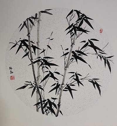 山东省当代工笔画院画家韩蕊墨竹图