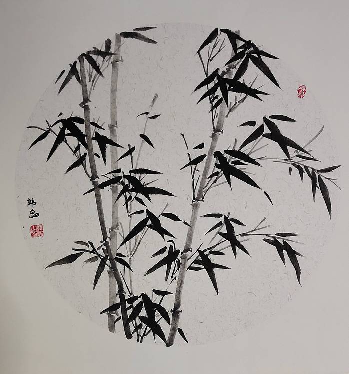 山东省当代工笔画院画家韩蕊墨竹图