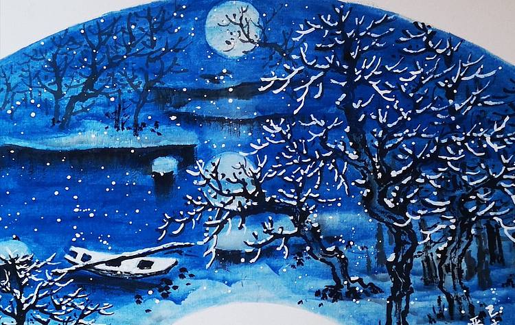中国冰雪艺术研究院艺委会理事 郭晋芬《月夜飞雪》