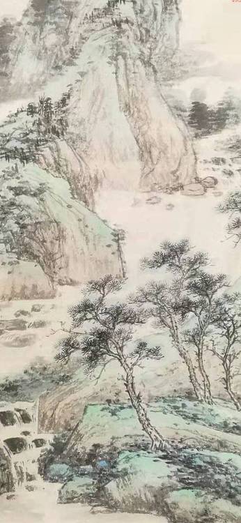 甘肃省美协会员 张志隆 绢本山水