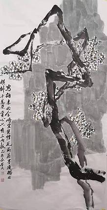 甘肃省美协会员 张举天  《白梅》