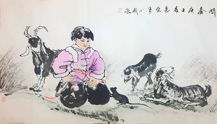 严小刚，西安美院硕士，国家一级美术师。