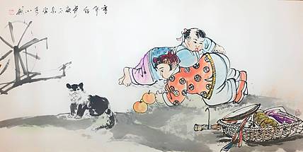 严小刚，西安美院硕士，国家一级美术师。