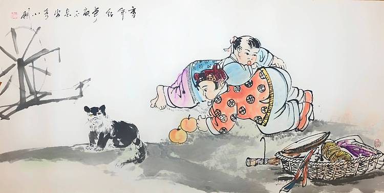 严小刚，西安美院硕士，国家一级美术师。