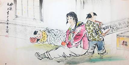 严小刚，西安美院硕士，国家一级美术师。