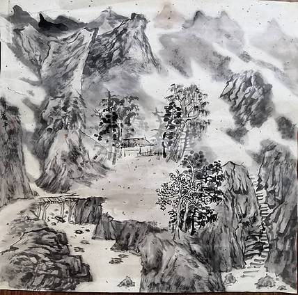 河南省美协会员  鹿平山水