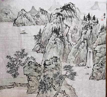 河南省美协会员  鹿平山水