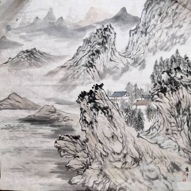 河南省美协会员  鹿平山水