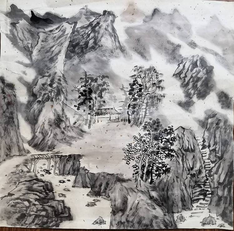 河南省美协会员  鹿平山水