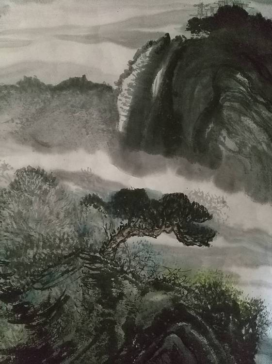 著名画家苏红岭，国画山水，云蒸霞蔚